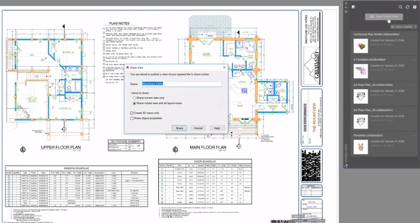 autocad 2019 -shared views